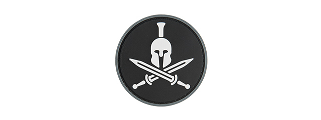 G-FORCE SPARTAN MOLON LABE ROUND PVC MORALE PATCH (BLACK)