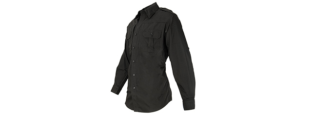 PROPPER RIPSTOP REINFORCED TACTICAL LONG-SEEVE SHIRT - LARGE (BLACK)