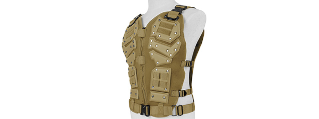Tactical Airsoft Vest Body Armory w/ Padded Chest Protector (TAN)