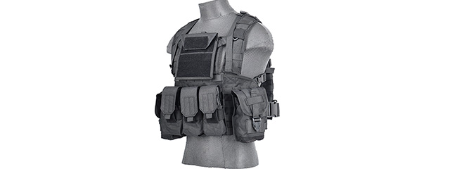 CA-307BN NYLON MODULAR CHEST RIG (BK)