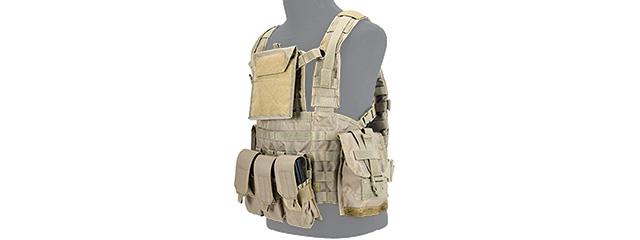 Lancer Tactical CA-307 Modular Chest Rig PALS MOLLE Vest w/ Hydration Pack Slot