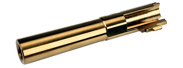 COWCOW Bull Style Threaded Outer Barrel for TM Hi-Capa 4.3 GBB Pistols (GOLD)