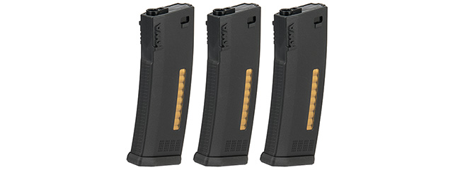 KWA 120rd MS120 Mid Capacity Airsoft AEG Rifle Magazine [3 Pack] (BLACK)