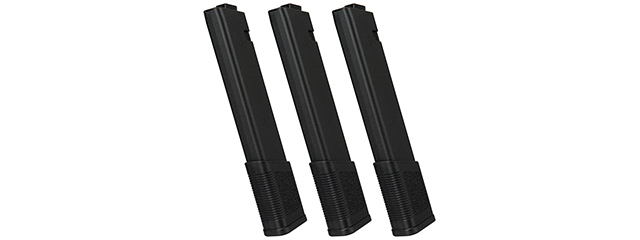 KWA 120rd TK.45 Mid Capacity Airsoft AEG Magazine [3-Pack] (BLACK)