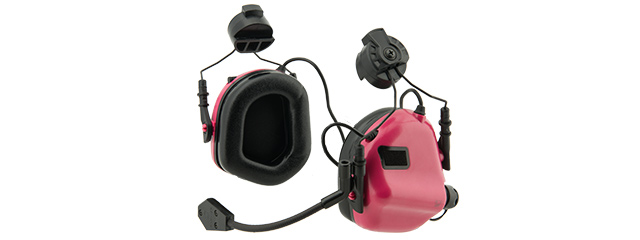 Earmor M32H MOD3 Tactical Communication Hearing Protector for FAST Helmet (PINK)