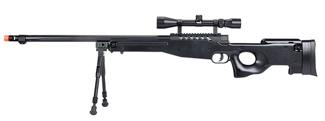 WellFire MB15 L96 Bolt Action Airsoft Sniper Rifle w/ Scope & Bipod (BLACK)