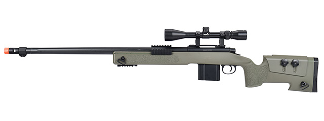 WellFire MB4416 M40A3 Bolt Action Sniper Rifle w/ Scope (OD GREEN)