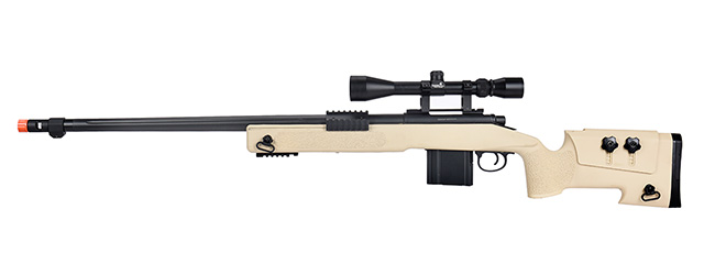 WellFire MB4416 M40A3 Bolt Action Sniper Rifle w/ Scope (TAN)