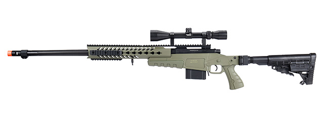 WellFire MB4418-1 Bolt Action Airsoft Sniper Rifle w/ Scope (OD GREEN)