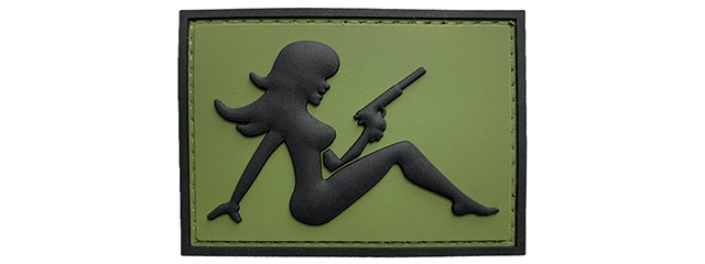 G-Force Mudflap Girl w/ Pistol PVC (Left) Patch (OD/BLACK)