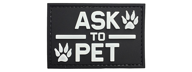 G-Force "Ask To Pet" PVC Morale Patch (BLACK)