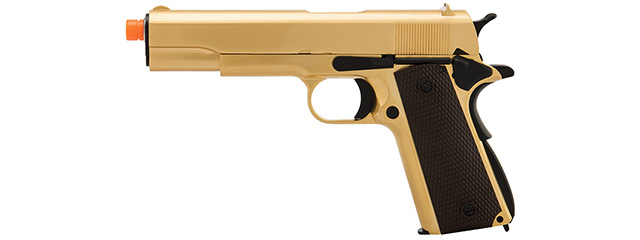 WE Tech 1911 A1 Gold Plated Airsoft Gas Blowback Pistol (GOLD )