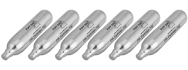 Puff Dino Airsoft 12g CO2 Cartridge [6 PACK]