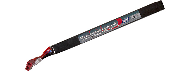 ASG 11.1V 1000mAh 25C LiPo Battery, T-plug