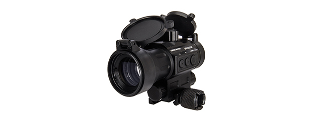 Lancer Tactical HD30L 1x30mm Green & Red Dot Sight with Red Laser Sight 2 MOA Red Dot Scope with Flip Up Lens Caps (Black)