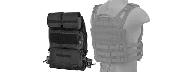 WST Tactical Vest 2.0 Accessory Pouches Backpack Attachment II (Black)