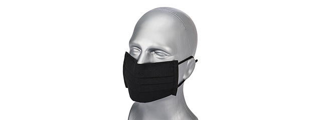 Premium Tactical Pleated Face Mask, Black