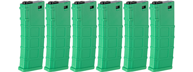 LONEX 200RD MID-CAP MAGAZINE FOR M4 AEG, 6 PACK (GREEN)