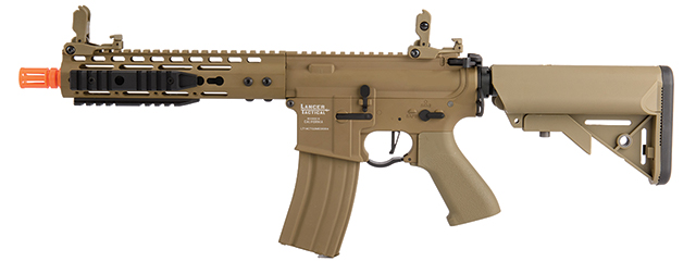 Lancer Tactical Proline 9" KeyMod Railed Airsoft AEG Rifle with Picatinny Rail Segments (Color: Tan)