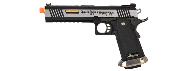WE-Tech Hi-Capa 6" IREX Full Auto Competition GBB Airsoft Pistol (Black / Silver / Gold Barrel / With Markings)
