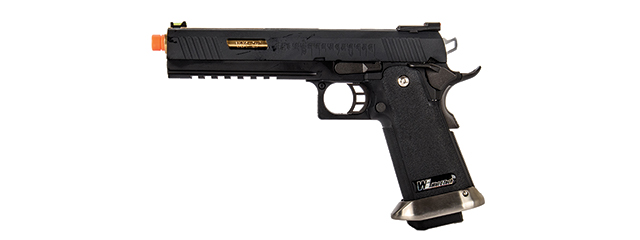 WE-Tech Hi-Capa 6" IREX Full Auto Competition Pistol (Black / Gold Barrel / With Markings)