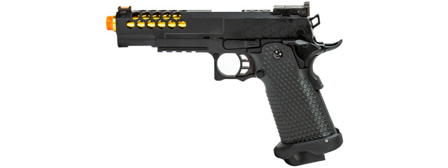 Golden Eagle 3339 OTS .45 Hi-Capa Gas Blowback Pistol w/ Hive Vented Slide (Color: Black / Gold Barrel)