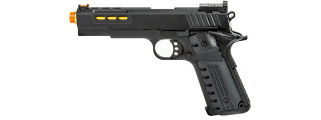 Golden Eagle 3368 OTS .45 Hi-Capa Gas Blowback Pistol w/ Slide Lightening Cuts (Color: Black / Gold Barrel)