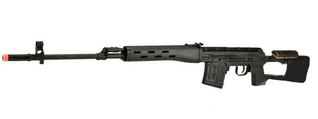 Atlas Custom Works SVD Dragunov Electric Airsoft Sniper Rifle w/ Sportsman Stock (Color: Black)