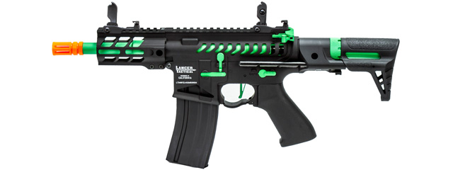 Lancer Tactical Enforcer Gen 2 Battle Hawk 4" PDW AEG (Color: Black / Green) - Click Image to Close