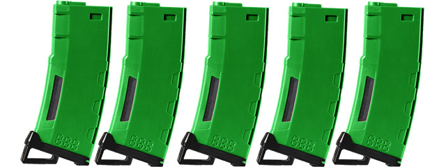 Lancer Tactical 130 Round High Speed Mid-Cap Magazine Pack of 5 (Green)