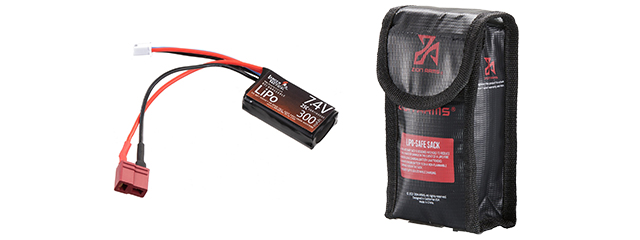 Lancer Tactical 7.4V LiPo 300mAh Compact 25C Battery for HPA (Deans Connector)