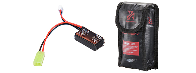 Lancer Tactical 7.4v 300mAh 25C Flat Lipo Battery for HPA