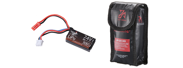 Lancer Tactical 7.4v 300mAh Fusion Engine LiPo Airsoft Battery