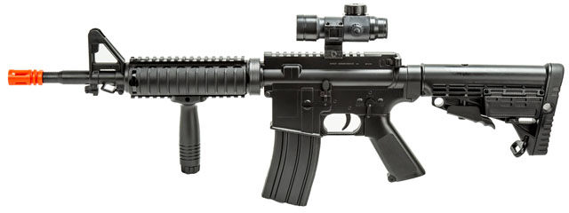 Well Fire Spring Powered Tactical M16A1 w/ Foregrip and Scope (Color: Black)