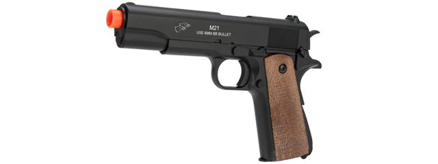 UKARMS Tactical 1911 Spring Pistol (Color: Black w/ Brown Grip)