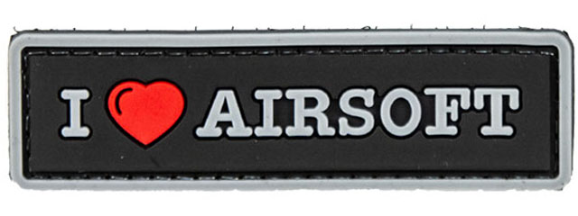 "I Love Airsoft" PVC Morale Patch (Color: Black)