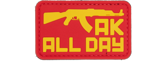 "AK All Day" PVC Patch (Color: Red and Yellow)