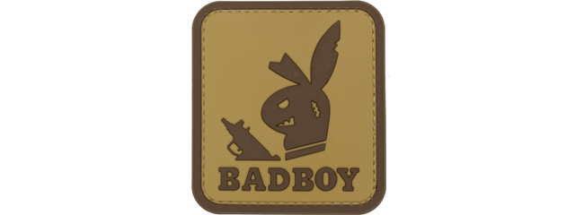 Bad Boy with Gun PVC Patch (Color: Coyote Tan)