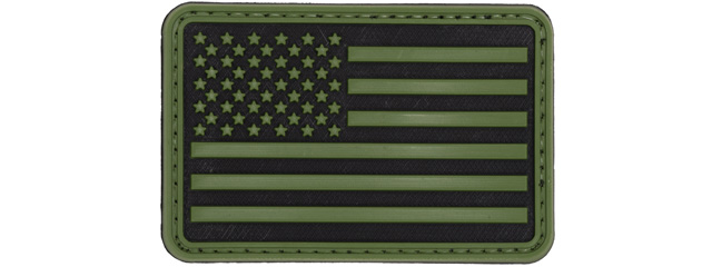 3D US Flag Forward PVC Patch (Color: OD Green)