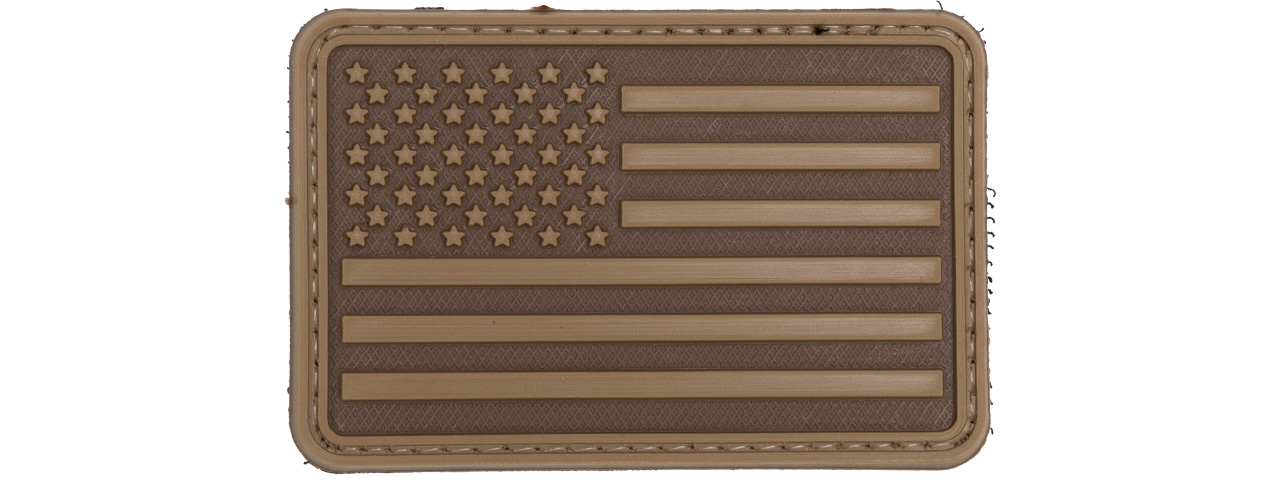 3D US Flag Forward PVC Patch (Color: Coyote Brown)