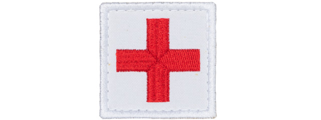 Embroidered Cross Medic Patch (Color: White and Red)