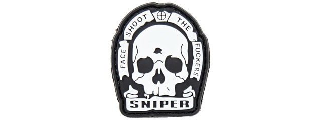 "Face Shoot, the Fuckers" PVC Morale Patch (Color: Black and White)