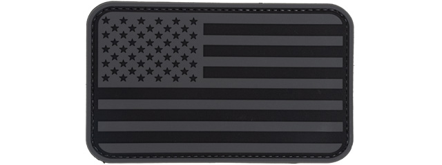 Large Forward US Flag PVC Patch (Color: Black)