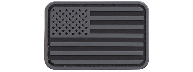 US Flag PVC Patch (Color: Gray / Black)