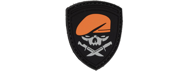 Skull Knife PVC Patch (Color: Black and Red)