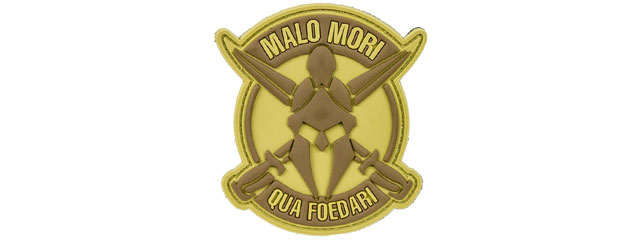 "Malo Mori Qua Foedari" PVC Morale Patch (Color: Tan)