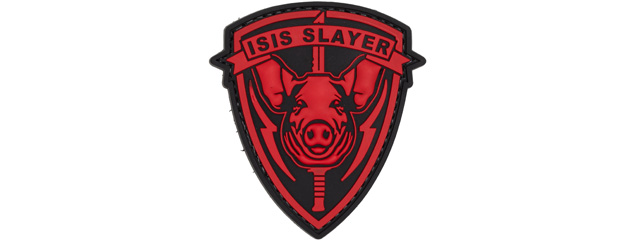 ISIS Slayer Pig PVC Patch (Color: Red)