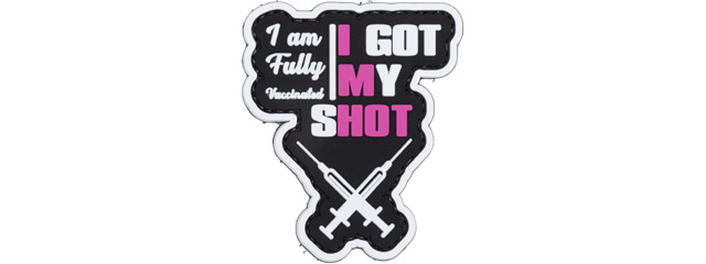 "I Am Fully Vaccinated, I Got My Shot" PVC Patch (Color: Black)