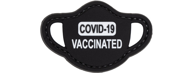 Covid-19 Vaccinated Mask PVC Patch (Color: Black and White)