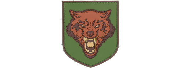 3D Wolf PVC Patch (Color: OD Green)